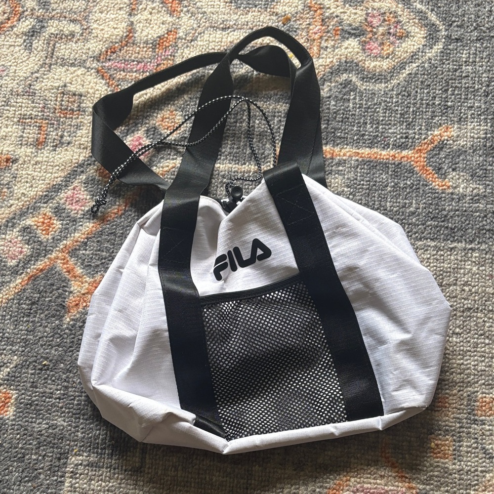 Fila Black and White Mesh Tote